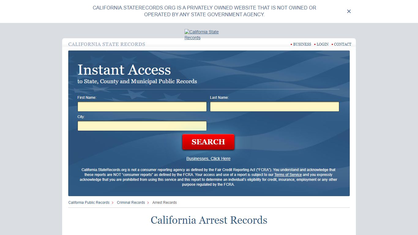 California Arrest Records | StateRecords.org